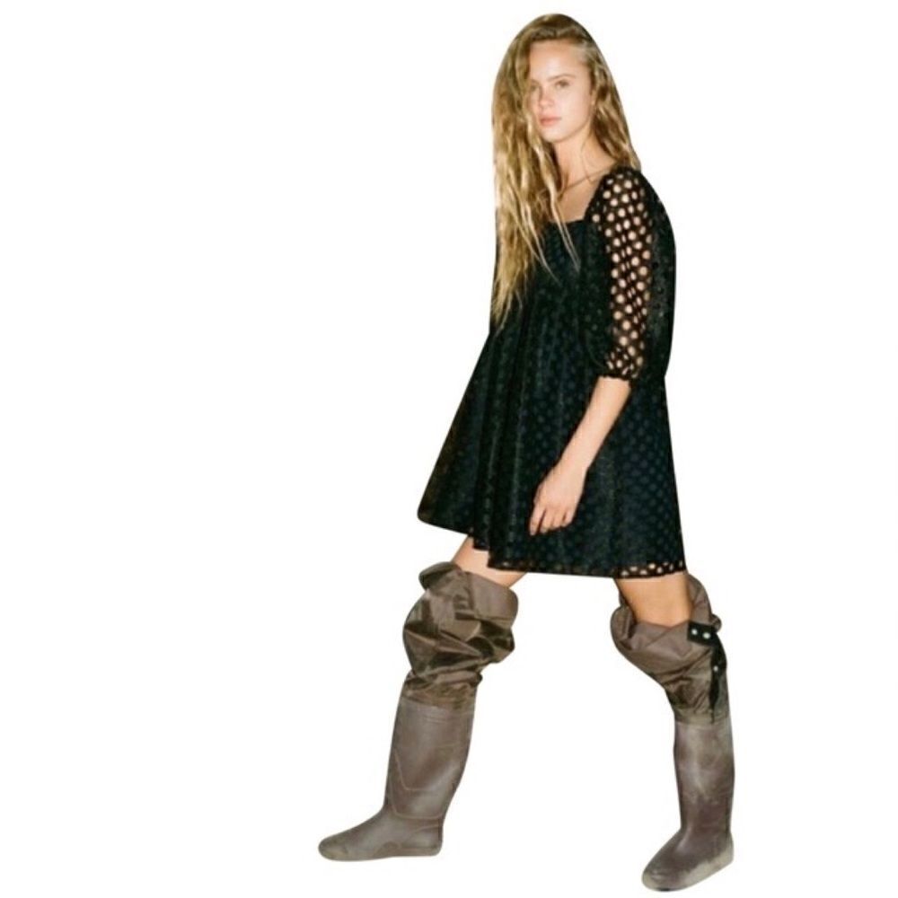 UO Kimchi Blue Moe Dot Lace Mini Dress - Picture 3 of 7